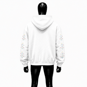 Sudadera con capucha blanca para hombre, corte regular, con estampado de puntos brillantes, informal, de algodón, estilo francés, moderna, estilo urbano, de lujo - Product Image 2