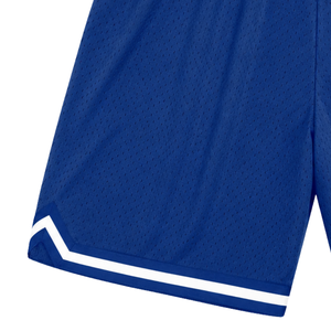 <b>Men</b> Royal Blue <b>White</b> Sublimated Mesh Basketball <b>Shorts</b> Solid Sporty Windproof Waterproof Training Match Performance - Product Image 5