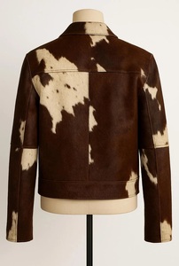 Blouson Bomber Vintage Homme en Cuir Véritable Coupe-Vent Col Montant Fermeture Éclair Coupe Slim Longueur Standard Automne - Product Image 5