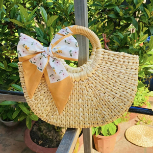 Natural Rattan Handbag From Vietnam Handcrafted Eco-Friendly Vintage Clothing Organizer Purse for Women - Product Image 1