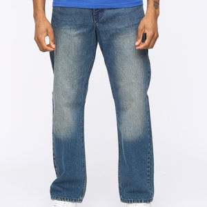 Jean en denim tissé coupe bootcut pour homme, taille mi-haute, coupe droite, avec logo brodé sur le devant, style vintage, décontracté, en coton, printemps-hiver - Product Image 6
