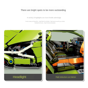 1254 Piezas de Bloques de Construcción de Coche de Carreras Técnicos Lamborghini Sian FKP 37 MOC, Modelo de Vehículo, Ladrillos, Juguetes, Regalos - Product Image 4