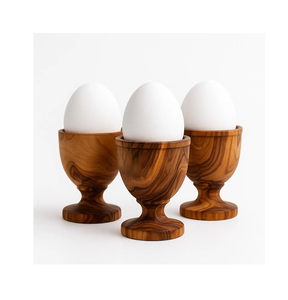 Porte-œufs en bois d'olivier écologique pour un petit-déjeuner et un dîner luxueux à la maison, décoration de table, support pour œufs durs - Product Image 1
