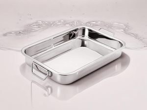 Stainless Steel <b>Tray</b> with Handles for Baking Roasting <b>Grilling</b> Serving | Rectangular <b>Oven</b> <b>Tray</b> Kitchen Cookware Serving <b>Tray</b> - Product Image 2