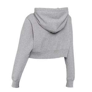 Trendy Streetwear <b>Crop</b> Hoodie Custom Logo Design Pullover <b>Crop</b> <b>Top</b> Solid Color Stylish <b>Long</b> <b>Sleeve</b> <b>Crop</b> <b>Top</b> Women Hoodie - Product Image 1