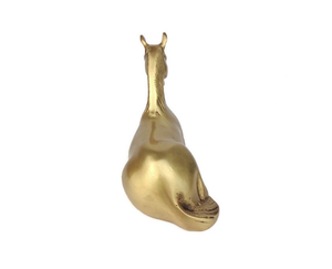 Figurine de cheval couché en laiton artisanal, sculpture élégante d'âne couché, statue équestre métallique détaillée, décoration d'intérieur - Product Image 2