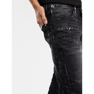 FLY HUMBLE SPORTSWEAR Jean droit noir pour homme, délavage foncé, 100% Coton, respirant, taille mi-haute, léger, style formel, style urbain - Product Image 6