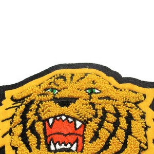 Parche de tigre bordado en chenilla termoadhesivo, forma irregular, aplique de tela de fieltro no tejido para decoración de ropa. - Product Image 3