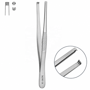 Pinces à tissus dentées 2×3, fines, chirurgicales, en acier inoxydable, instrument de précision pour la manipulation des tissus, OEM ODM - Product Image 1