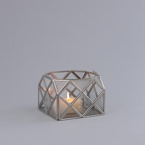 Geometric <b>Brass</b> <b>Lantern</b> With Frosted Glass Panels Portable Home Decor Light Fixture - Product Image 5