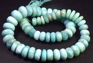 ลูกปัดพลอยลาริมาร์ทรงรอนเดลล์สีน้ำเงินธรรมชาติสวยงาม ขนาด 7-11 มม. ความยาว 12 นิ้ว แบบเจียระไนเหลี่ยม จาก Gems Valley - Product Image 2