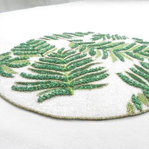Beaded <b>Placemat</b> Handmade Luxury <b>Dining</b> Holiday Decor Customizable Design Custom Shape Durable Non-Slip MS Handicraft Unique - Product Image 1