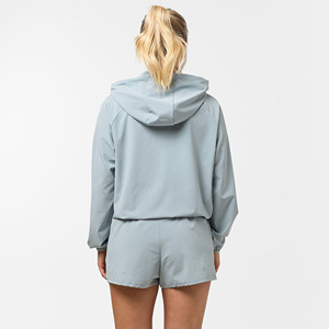 Ensemble de survêtement pour femme, veste coupe-vent légère à capuche et short, vêtements de sport décontractés pour l'extérieur, ensemble de survêtement 2 pièces de qualité supérieure pour femme - Product Image 2