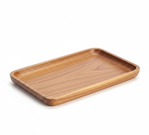ถาดเสิร์ฟไม้เนื้อแข็งทำมือ คุณภาพระดับเชิงพาณิชย์ ดีไซน์ทันสมัยเรียบง่าย ถาดอเนกประสงค์สำหรับบริการอาหาร - Product Image 1