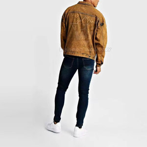 Veste en jean Signature pour homme, boutons recouverts, effet délavé, style streetwear moderne, vêtement décontracté raffiné - Product Image 3