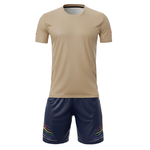 Conjunto Deportivo de Fútbol, 100% Poliéster, Corte Automatizado, Estampado Degradado, Camiseta de Fútbol con Cuello Redondo y Pantalones Cortos - Product Image 2