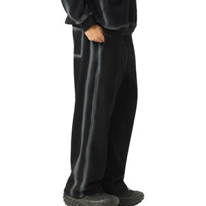 Pantalones deportivos de chándal con efecto acid wash, 350GSM, con cordón, de forro polar, holgados, rectos, con estampado, para exteriores, informales, para hermandades, para hombre - Product Image 1