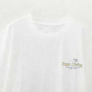 Camiseta Blanca Casual de Manga Corta para Mujer, Cuello Redondo, Corte Holgado, Logotipo Estampado, 100% Algodón Jersey, Transpirable para Primavera/Verano - Product Image 5