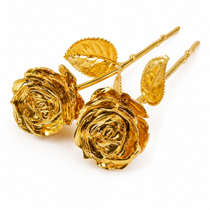 Rosa Bañada en Oro de 24K al por Mayor con Tallo Largo, Rosa Preservada de Lujo con Baño de Oro para Regalo de San Valentín o Aniversario - Product Image 1