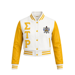 เสื้อแจ็คเก็ตซิป Sigma Gamma Rho ผ้าซาตินสำหรับผู้หญิง แจ็คเก็ตบอมเบอร์น้ำหนักเบา แฟชั่นเก๋ไก๋สไตล์ชมรมนักศึกษา เสื้อผ้าสตรีทแวร์ สั่งทำขายส่งได้ - Product Image 1