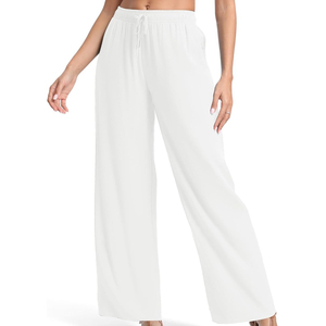 Pantalon palazzo pour femme de qualité supérieure, respirant, couleur unie, prix bas, pantalon pour femme personnalisé - Product Image 5