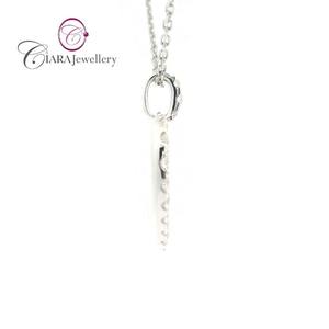 TENDANCE 18K AU750 SOILD PENDENTIF COEUR EN OR BLANC DIAMANT NATUREL POUR LES AMOUREUX - Product Image 4