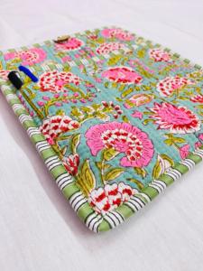 Floral Printed Cotton Eco-Friendly Lightweight Shockproof Protective Case Button Tablet Sleeve Quilted <b>Laptop</b> <b>Backpacks</b> - Product Image 1