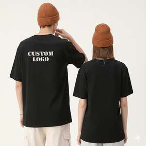 เสื้อยืดคอกลมแขนสั้นทรงปกติ ผ้าถักเนื้อหนัก 230 GSM คุณภาพสูง พิมพ์ลาย |   เสื้อผ้าฝ้ายแท้ 100% สกรีนโลโก้ตามสั่ง สำหรับผู้ชาย สไตล์ลำลอง - Product Image 2