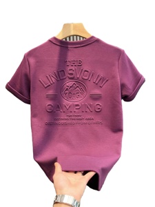 เสื้อยืดผู้ชายคอโอ ผ้าเจอร์ซีย์คอตตอน 100% พรีเมียม ลายนูน ออกแบบโลโก้สีตามสั่ง 3 มิติ ระบายอากาศได้ดี ไม่เป็นขุย ทรงหลวม ขายส่ง - Product Image 2