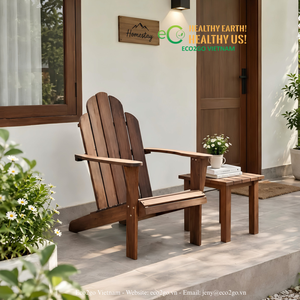 ECO2GO VIETNAM Ensemble de table et de chaises en bois massif de qualité supérieure pour l'extérieur, meubles de salle à manger confortables pour jardin, hôtel, restaurant - Product Image 6