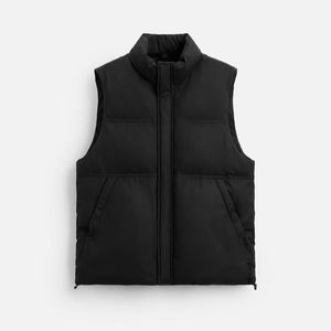 Top Selling Jet Black Color Sleeveless Men's Puffer Vest Winter Warm Cotton Filled <b>Padded</b> Zipper Style Puffer Jacket for Men - Product Image 5