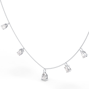 REYES Collar de Cadena Personalizado de Plata de Ley 925 con Moissanita de Corte Pera de 1.38 Quilates, Regalo de Boda para Mujer, Joyería Fina - Product Image 3