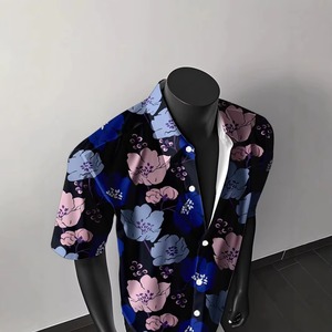Men Tropical Hawaiian Beach <b>Shirt</b> Custom Design Short Sleeve <b>Button</b> Up Summer Vacation <b>Shirt</b> OEM ODM Wholesale Supplier - Product Image 4