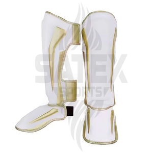 Espinilleras de Boxeo Profesionales de Cuero, Cómodas y de Alta Calidad para Entrenamiento de Kickboxing, con Logotipo Personalizado, Talla y Color - Product Image 1