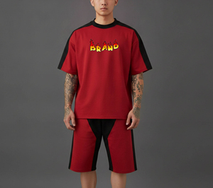 Conjunto de Pantalones Cortos y Chaqueta Cortavientos Transpirable de Verano 2026 de Alta Calidad, con Logotipo DTF Personalizado, 100% Algodón, Tallas Grandes, Conjunto de 2 Piezas - Product Image 4