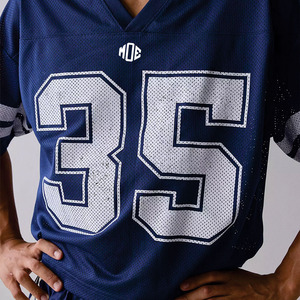 Maillot de football américain personnalisé pour hommes, coupe oversize, respirant, en polyester, col en V, pour entraînement, fabrication en gros OEM - Product Image 3