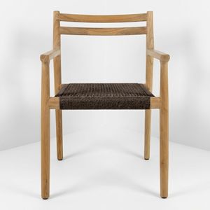 Modern Chairs For <b>Dining</b> Table Solid Wood <b>Armchair</b> Woven Rope Seat Room Furniture Hotel Restaurant Project Direct Wholesale - Product Image 1