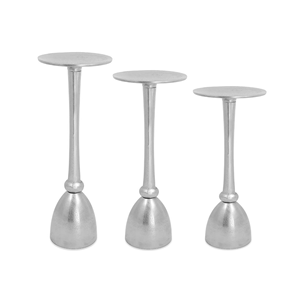 Portavelas Decorativo al por Mayor para Decoración del Hogar, Portavelas de Aluminio Fundido con Acabado Plateado Mate, Hecho a Mano y Personalizado - Product Image 4