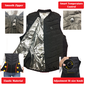 Custom Winter Lightweight USB <b>Electric</b> Heated Vest for Men Women with 4 Carbon Fiber Heating <b>Pads</b> and Thermal Reflective Lining - Product Image 2