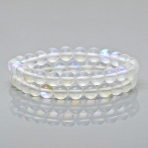 Created Matte Aura Quartz Smooth Round AAA Grade Gemstone Beads <b>Stretch</b> <b>Bracelet</b> Healing Jewelry Wholesale - Product Image 3