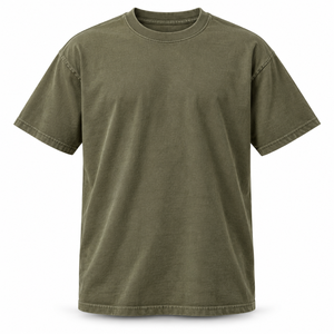 เสื้อยืดคอตตอนหนาน้ำหนักมากสไตล์วินเทจ 265 GSM ทรงหลวมสำหรับผู้ชาย ผ้าฟอกสีพรีเมียม ย้อมสีแบบ Garment Dyed เสื้อผ้าลำลองแนวสตรีทแวร์ - Product Image 1