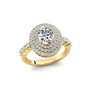 แหวนเพชรเม็ดเดี่ยวทรงรี 1 กะรัต ทองคำขาว 14K 18K ประดับเพชร CVD ข้างสามชั้น หรูหรา ได้รับการรับรองจาก IGI - Product Image 6