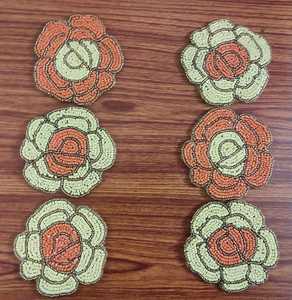 Beaded <b>Coaster</b> Multicolor Glass-Bead Handmade Luxury Customizable 10mm Thick <b>Drink</b> <b>Coasters</b> Boho Table Decor Dining Gifting - Product Image 5