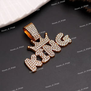 Collar con Colgante de Nombre Personalizado en Plata con Piedras de Imitación de Diamante Moissanite Estilo Hip Hop - Product Image 4