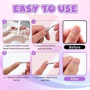Poussoir à cuticules pour ongles, 2 pièces, poussoir à double extrémité pour enlever les cuticules, outil professionnel pour enlever les cuticules des ongles des mains et des orteils - Product Image 4