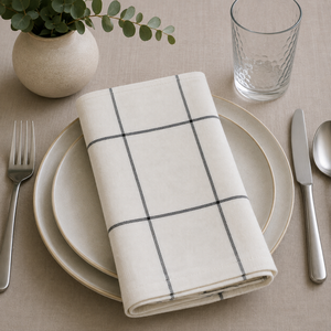 Accessoire de table à manger moderne et élégant Serviettes en lin bicolore Serviettes et accessoires en tissu de qualité supérieure - Product Image 3