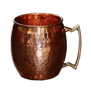 Tasse en métal pour le café de table Tasse en cuivre pur en métal servant du café et du thé Tasse à bière en cuivre fini noir martelé - Product Image 4