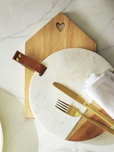 Stylish <b>tabletop</b> accessories luxury food serving tray wooden and marble serve ware chic dining decor marble cheese plate - Product Image 4