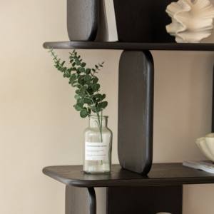 Bibliothèque en bois noir Vandana Altis Arista, design moderne en bois massif, meuble de rangement - Product Image 4