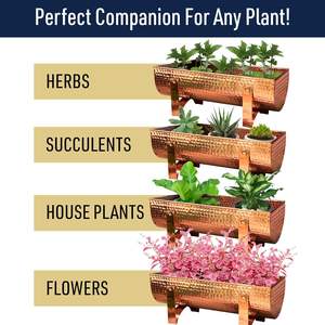 Jardinière élégante en cuivre pour fenêtre, intérieur/extérieur, pot de fleurs de jardin, cuivre massif, résistant à l'eau, écologique - Product Image 5